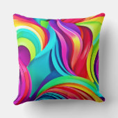 ダイナミック鮮やかカラーの抽象芸術波 クッション (裏面)