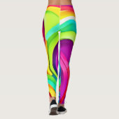 ダイナミック鮮やかカラーの抽象芸術波 レギンス (裏面)