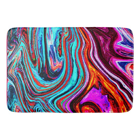 ダイナミック鮮やか色相抽象芸術パターン バスマット (正面)