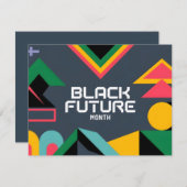 ダイナミック黒未来の月の抽象芸術幾何学的Des シーズンカード (正面/裏面)