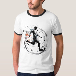 ダイナミック サッカー アート Tシャツ