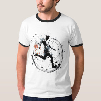 ダイナミック サッカー アート Tシャツ