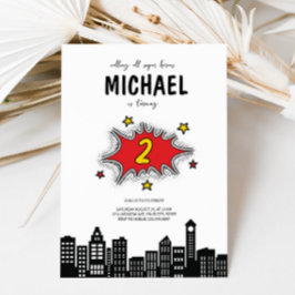 ダイナミック・スーパーヒーロー2nd誕生日招待状 招待状