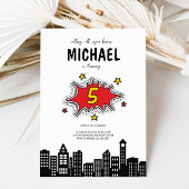 ダイナミック・スーパーヒーロー5誕生日招待状 招待状