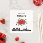 ダイナミック・スーパーヒーロー5誕生日 スタンダードカクテルナプキン (インサイチュ)