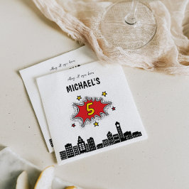 ダイナミック・スーパーヒーロー5誕生日 スタンダードカクテルナプキン