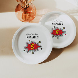 ダイナミック・スーパーヒーロー5誕生日 ペーパープレート