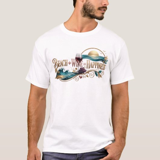 ダイナミック ビーチ ウィン ハピネス アート作品 Tシャツ (正面)