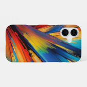 ダイナミック・ブラッシュストローク・モダンアート iPhone 16ケース (裏面横)