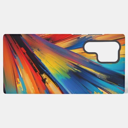ダイナミック・ブラッシュストローク・モダンアート SAMSUNG GALAXYケース (裏面横)