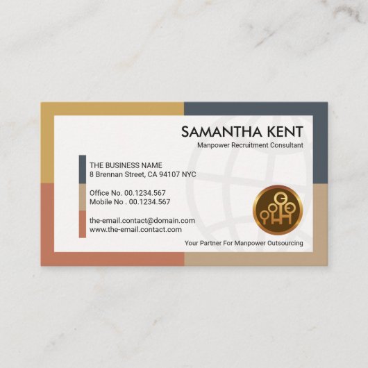 ダイナミック・ホワイト・グローバル・マンパワー・労務コンサルタント 名刺 (正面)