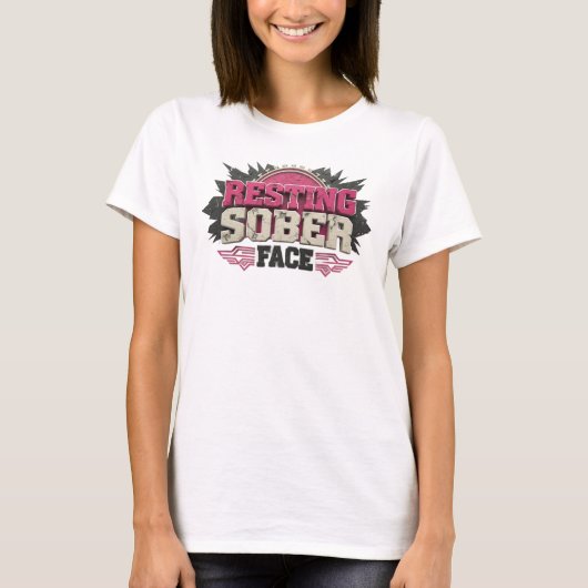 ダイナミック 静かな顔のビジュアルデザイン Tシャツ (正面)