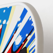 ダイナミック「POW」漫画-スタイルピックボールパドル ピックルボールラケット (左詳細)