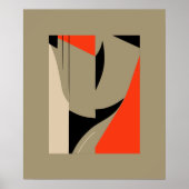 ダイナミックGeometric Fusion – 赤、黒、ベージュ ポスター (正面)