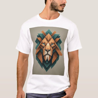ダイナミックGeometric LionロゴTシャツ Tシャツ