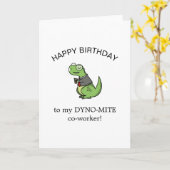 ダイナミットの同僚の恐竜のパンのおもしろい誕生日 カード (黄色い花)