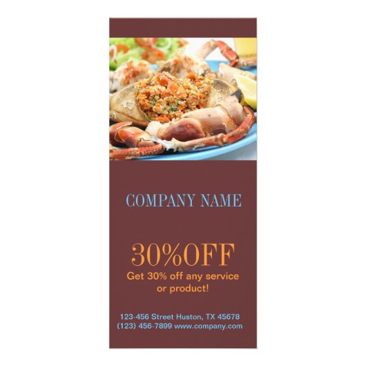 ダイナーのケータリングサービスシーフード ラックカード (正面)