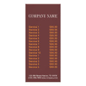 ダイナーのケータリングサービスシーフード ラックカード (裏面)