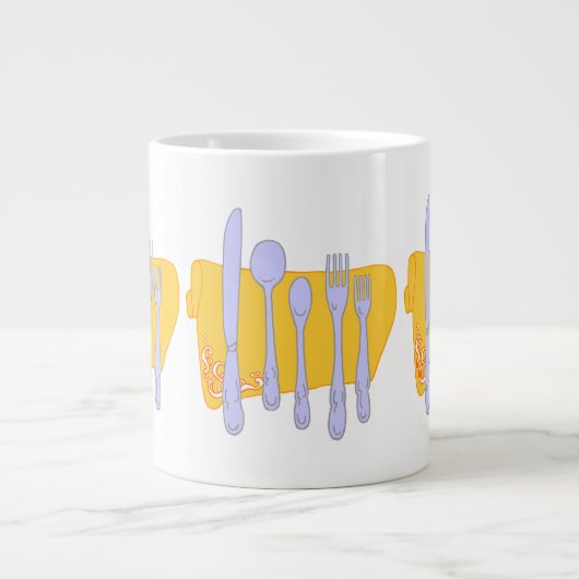 ダイナーウェア料理デザインテンプレート ジャンボコーヒーマグカップ (正面)