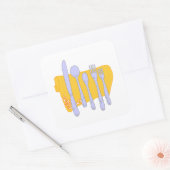 ダイナーウェア料理デザインテンプレート スクエアシール (封筒)