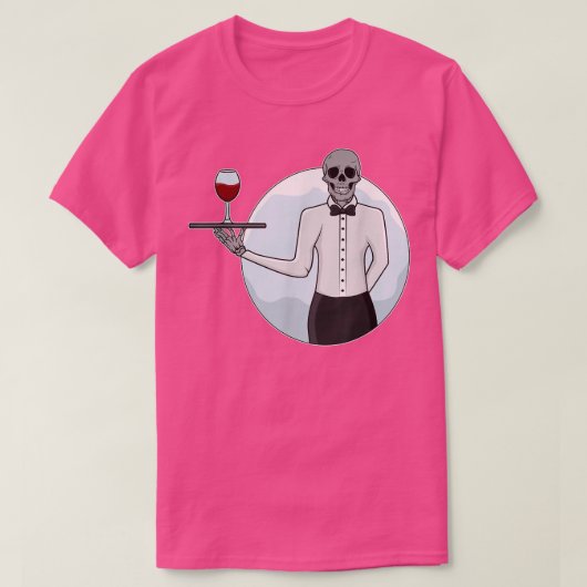 ダイナードリンクサーバーレストランウェイトレススカルウェイト Tシャツ (デザイン正面)