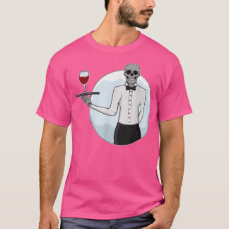 ダイナードリンクサーバーレストランウェイトレススカルウェイト Tシャツ