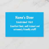 「ダイナー/レストラン/アイスクリームショップ」名刺 名刺 (裏面)