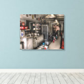 ダイナー – 1950年代 – ソーダ泉 キャンバスプリント (インサイチュ (ウッドフロア))