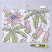 ダイニかわいらしングタイム用フローラルパターンlピンク 薄葉紙 (クラフト)