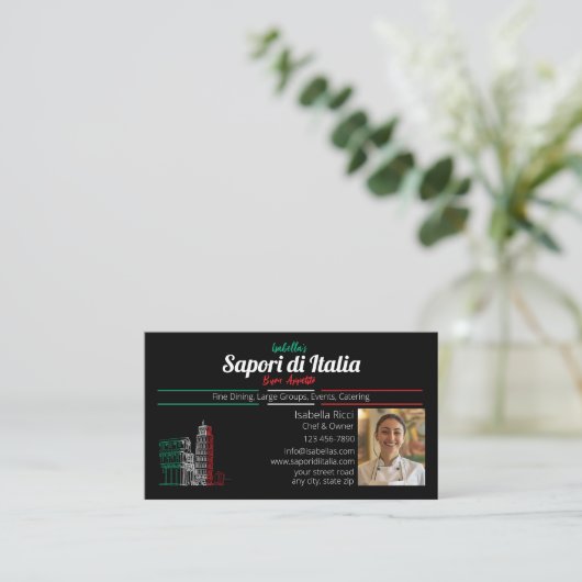 ダイニイタリアンング素晴らしレストランシェフ 名刺 (スタンド正面)