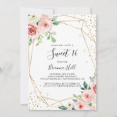 ダイニエレガントティフローラスウィート16バースデーパーティー 招待状 (正面)