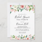 ダイニエレガントティフローラブライダルシャワーティーパーティー 招待状 (正面)