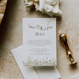 ダイニカラフルティワイルドフラワーズカリグラフィーホテル エンクロージャーカード