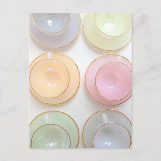 ダイニティガーリーパステルティーカップカード ポストカード (正面)