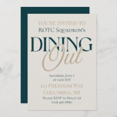 ダイニングアウト – モダンセリフ軍隊 招待状 (正面/裏面)