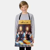 ダイニングテーブルのマウスファミリー エプロン (着用した状態)