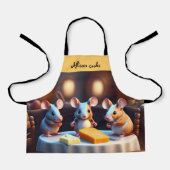 ダイニングテーブルのマウスファミリー エプロン (正面)