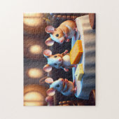 ダイニングテーブルのマウスファミリー ジグソーパズル (縦)