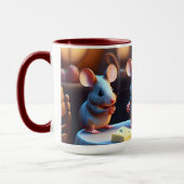 ダイニングテーブルのマウスファミリー マグカップ (左)