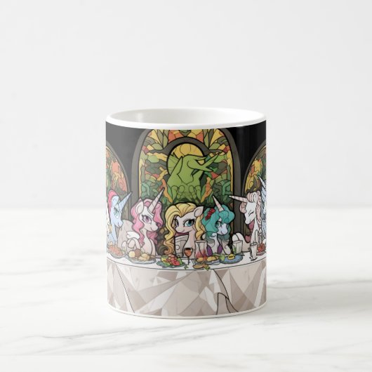 ダイニングテーブルコーヒーマグのユニコーン コーヒーマグカップ (中央)