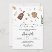 ダイニングパーティー招待状 - 現代的な食事招待状 招待状 (正面)