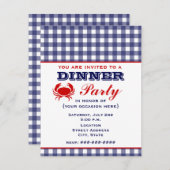 ダイニングパーティー ブルーギンガム & カニ 招待状 (正面/裏面)
