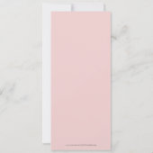 ダイニングメニューのタイポグラフィ　ミニマルなピンクとホワイト 招待状 (裏面)