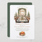 ダイニングルームテーブル | クリスマスイブの夕食の招待状 招待状 (正面/裏面)