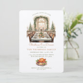 ダイニングルームテーブル | クリスマスイブの夕食の招待状 招待状 (スタンド正面)