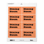 ダイニングルーム移動ラベル(オレンジ) ラベル (フルシート)