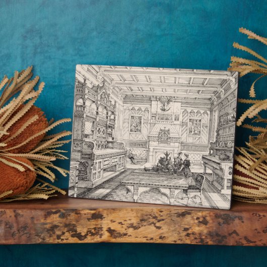 ダイニングルーム「古代と古代の例モダン」 フォトプラーク (側面)