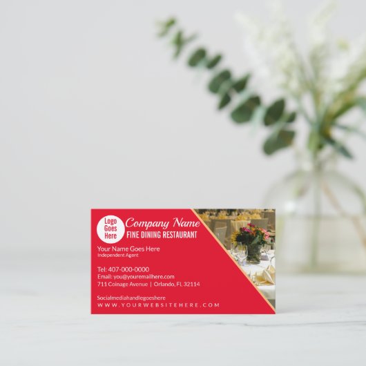 ダイニング素晴らしケータリングレストランテンプレート 名刺 (スタンド正面)