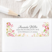 ダイニーピンクフローラブライダル差出人住所ラベル ラベル (インサイチュ)