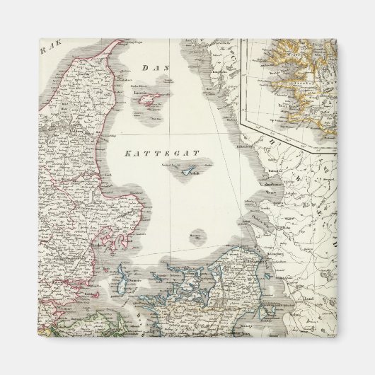 ダイネアーク，島 – デンマーク，アイスランド マグネット (正面)